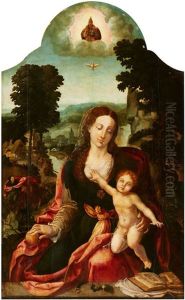 The Virgin And Child In A Panoramic Landscape