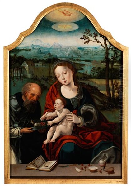 Die Heilige Familie In Landschaft Mit Gottvater In Den Wolken - view 1