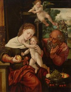 The Holy Family by Pieter Ii Coecke Van Aelst