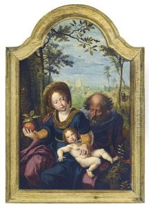 The Rest On The Flight Into Egypt by Pieter Ii Coecke Van Aelst