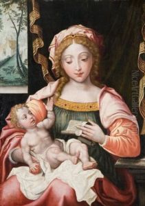 Vierge A L'enfant Lisant Un Feuillet