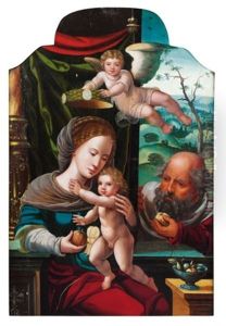 La Sainte Famille Couronnee Par Un Ange by Pieter Ii Coecke Van Aelst