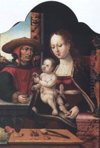 The Madonna And Child With A Donor by Pieter Ii Coecke Van Aelst