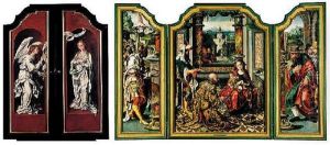 The Adoration Of The Magi. Balthasar And His Attendants. St. Joseph And The Shepherds by Pieter Ii Coecke Van Aelst