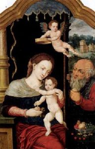 Die Heilige Familie Mit Einem Engel by Pieter Ii Coecke Van Aelst