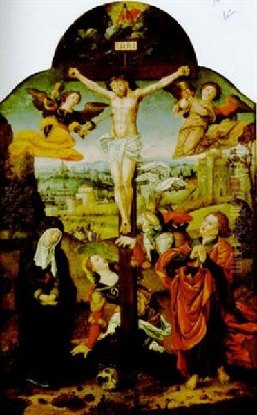 Crucifixion Con La Virgen, San Juan Y Maria Magdalena - view 1