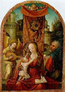 The Virgin And Child With Saint Joseph And An Angel Playing A Lute