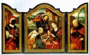 A Triptych Of The Adoration by Pieter Ii Coecke Van Aelst