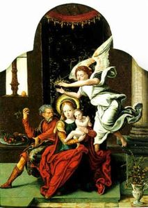 The Holy Family With An Angel Crowning The Virgin
