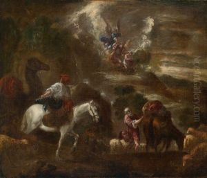 Gebirgige Landschaft Mit Der Opferung Isaacs