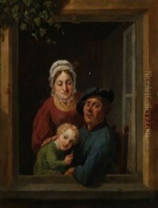 Window Niche With Parents And Their Son by Constantinus-Fidelio Coene