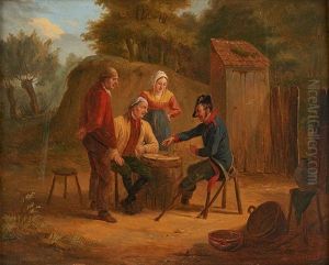 Soldat De La Bataille De Waterloo Racontant Sa Campagne by Constantinus-Fidelio Coene