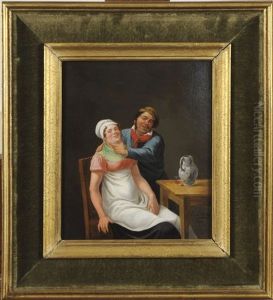 Couple Dans Un Interieur by Constantinus-Fidelio Coene