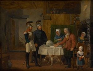 La Visite Des Militaires by Constantinus-Fidelio Coene