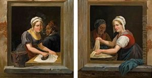 Buglerin (+ Wascherin; Pair) by Constantinus-Fidelio Coene