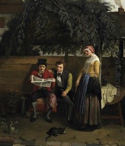 Die Zeitungsleser In Der Gartenlaube