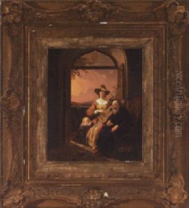 Sunset Serenade - Three Figures In An Interior Sunset Serenade - Three Figures In An Interior