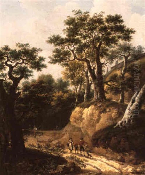 Landscape With Figures On A Path And A Huntsman With His Dog Beyond - view 1