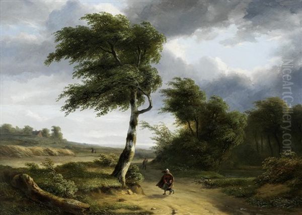 Hurrying Home On A Windy Day - view 1