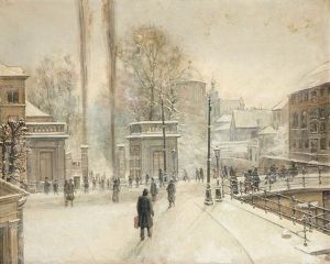 Mechlin City View In Winter by Jean Baptiste Coene