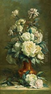 Vase Fleuri De Roses Blanches Vase Fleuri De Roses Blanches