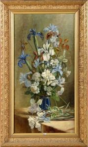 Vase De Roses Et D'iris