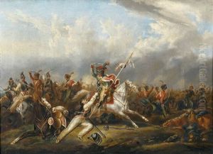 Schlachtenszene Aus Den Napoleonischen Kriegen by Jean Henri de Coene