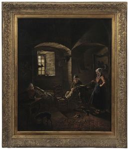 Gathering In A Kitchen by Jean Henri de Coene