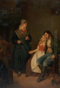 Junger Mann Bittet Um Die Hand Der Tochter by Jean Henri de Coene