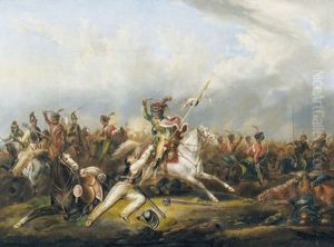 Schlachtenszene Aus Napoleonischen Kriegen by Jean Henri de Coene
