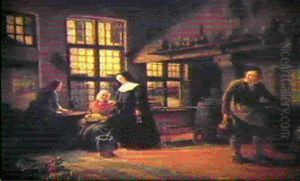 Scene D'interieur by Jean Henri de Coene