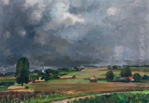 Gewitterlandschaft Bei Kortrijk, Belgien