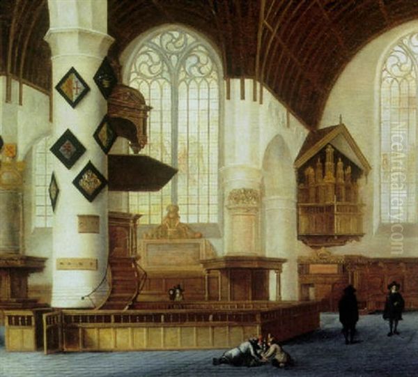 A Church Interior With Figures - view 1