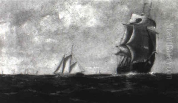 Sailing Ships On High Seas - view 1