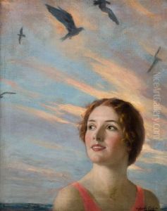 At The Seaside (cover For The American Magazine, August 1926)