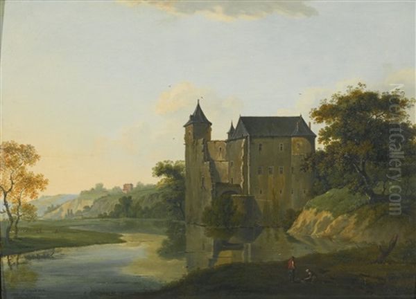 River Landscape With Castle - view 1