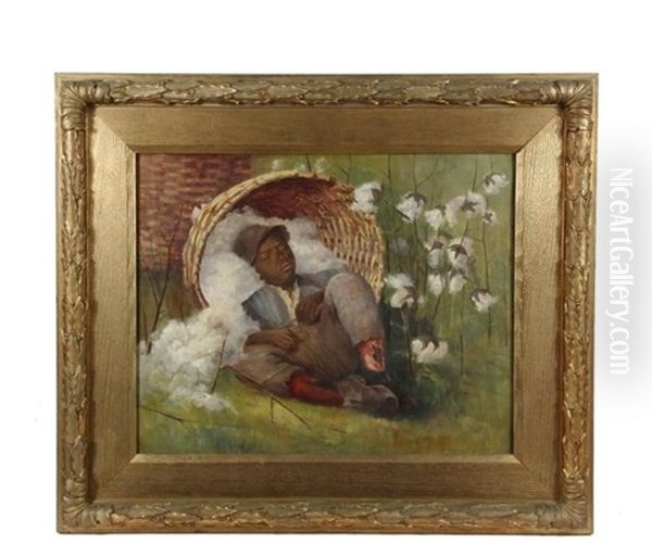 Cotton Picker Sleeping In His Basket - view 1