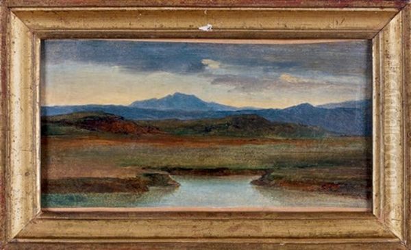 Vue Prise Pres D'aqua Acetosa, Avec Le Tibre Et Le Mont Soracte - view 1