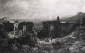 Ansicht Des Amphitheaters In Taormina, Sizilien