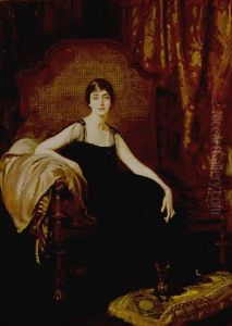 Portrait Of A Lady With A Dog by Isaac Michael Cohen