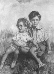 Alan And David, Sons Of Mr And Mrs Leonard G. Montefiore by Isaac Michael Cohen
