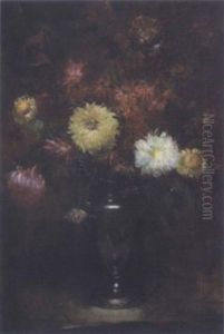 Still Life Of Chrysanthemums by Isabel M. Cohen
