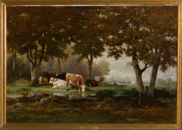 Vaches Au Bord De L'eau - view 1