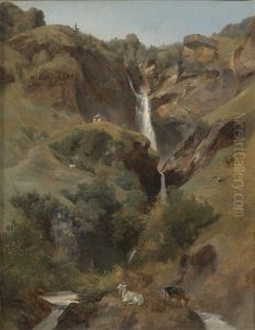 Reichembach Falls by Jules Louis Phillipe Coignet