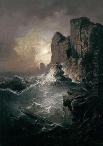 Brandung An Steilkuste Mit Schiffbruchigen. Romantische Erzahlung Brandung An Steilkuste Mit Schiffbruchigen. Romantische Erzahlung