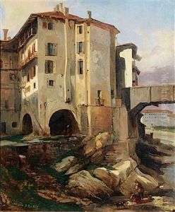 Vue De Roveredo, Frioul-venetie by Jules Louis Phillipe Coignet