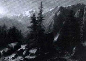 Landschaft Mit Gebirgsbach by Jules Louis Phillipe Coignet