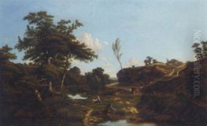 An Arcadian Landscape by Jules Louis Phillipe Coignet