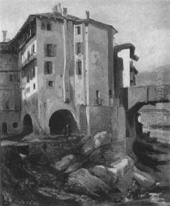In Einem Italienischen Stadtchen by Jules Louis Phillipe Coignet