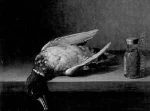 Stilleben Mit Ente Und Gruner Flasche by Marie Coignet